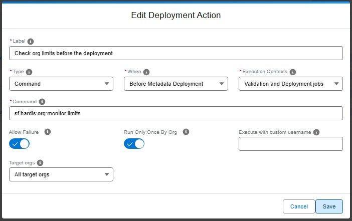 Command deployment action